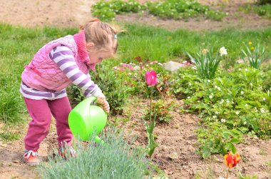 Bahçede çalışıyorum.