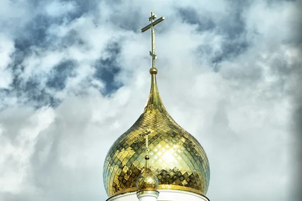 Golden Church domes closeup — Stock Photo, Image