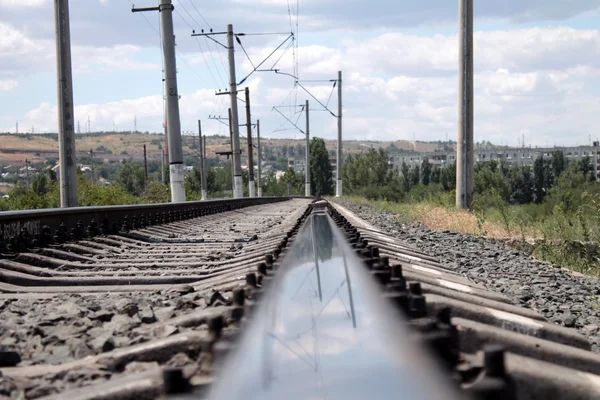 Railroad. Rails — Stock Photo, Image