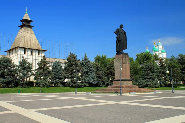 Вид на площадь Ленина в Астрахани — стоковое фото