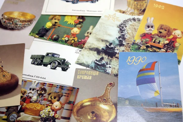 Pocket calendars of the 1990s. THE USSR, THE CIS — Stock Photo, Image