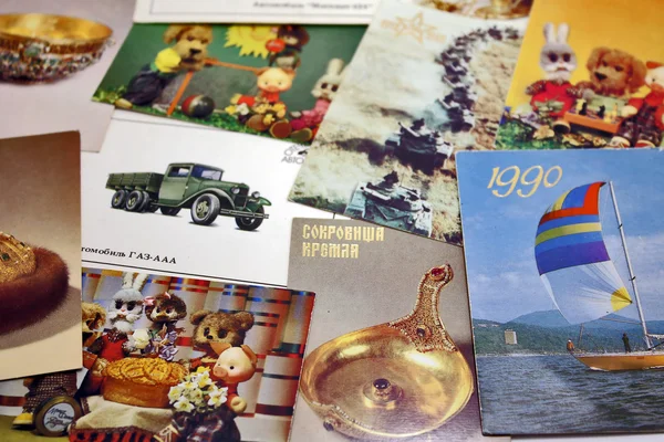 Pocket calendars of the 1990s. THE USSR, THE CIS — Stock Photo, Image
