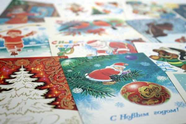 Pocztówki z ZSRR o tematyce Bożego Narodzenia — Zdjęcie stockowe