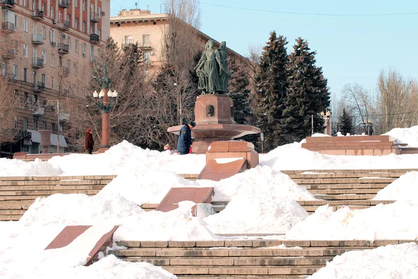 Fountain "Art".winter 2013. Volgograd — Stock Photo, Image