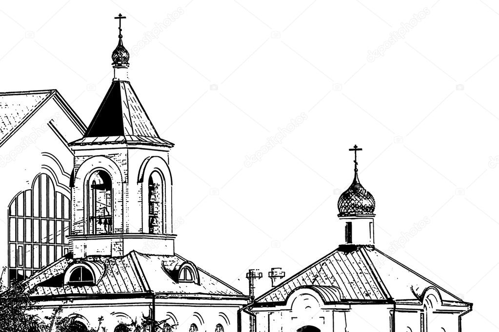 black white figure of The small Church
