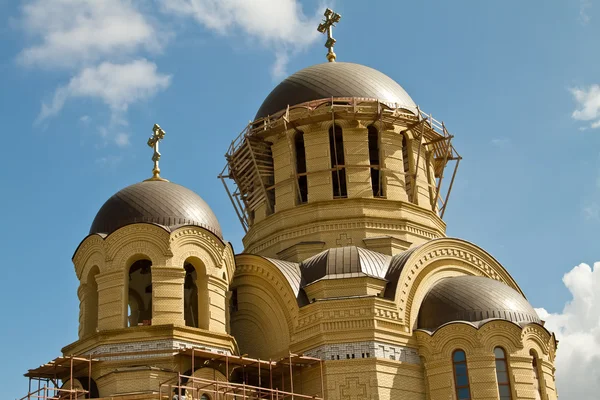 View of the construction of the temple of St. John of Kronstadt — Stock Photo, Image