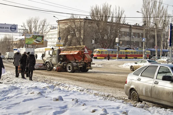 Volgograd de winter weg — Stockfoto