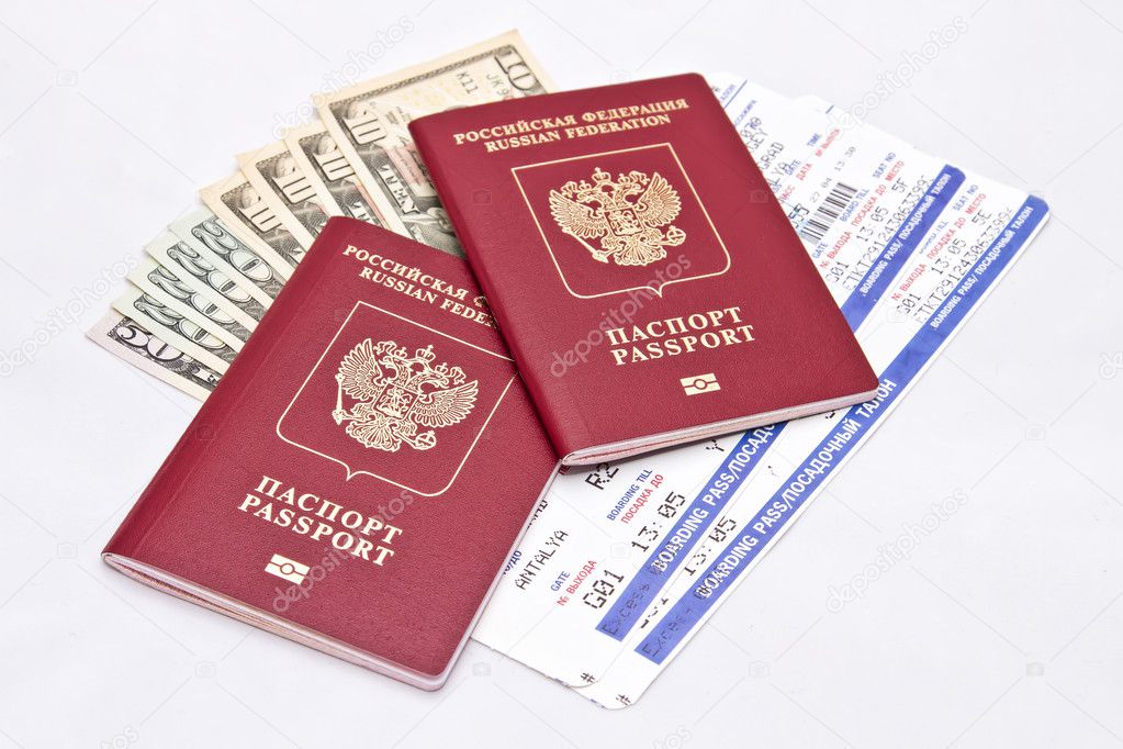 International passport, cash and tickets