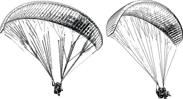 Immagine vettoriale dei paracadutisti in volo sui paracadutisti — Vettoriale Stock