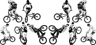 Vector image of a cyclist performing tricks