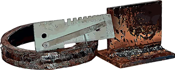 Imagem vetorial de ferramentas para inspeção visual e de medição de soldas —  Vetores de Stock