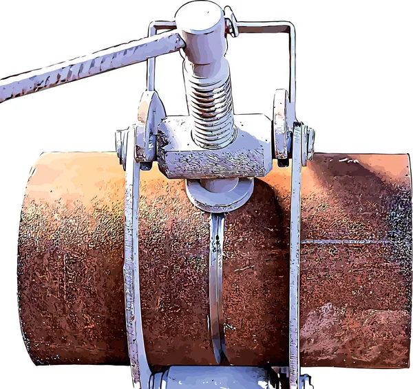 Immagine vettoriale di un mozzo di tubo per l'unione parallela di tubi prima della saldatura — Vettoriale Stock