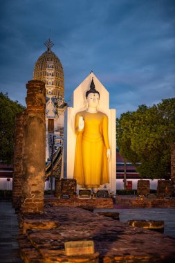 Standing Buddha image  the landmark in Phitsanulok Province, Thailand.