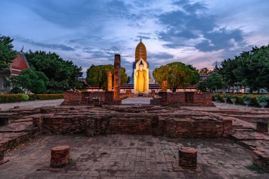 Standing Buddha image  the landmark in Phitsanulok Province, Thailand.