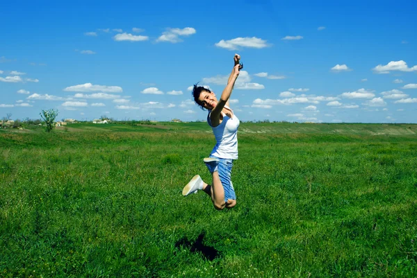 Jumping girl — Stock Photo, Image