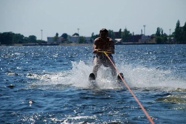 Speed skating on the river — Stock Photo, Image