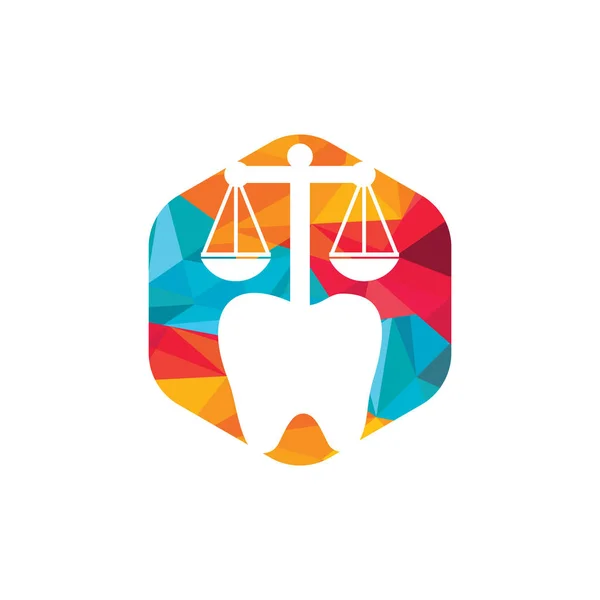Projeto Logotipo Vetor Lei Dentária Desenho Ícone Dente Equilíbrio — Vetor de Stock