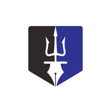 Üç köşeli mızrak vektör logosu tasarımı. Mızrak ve uç simgesi çizimi.
