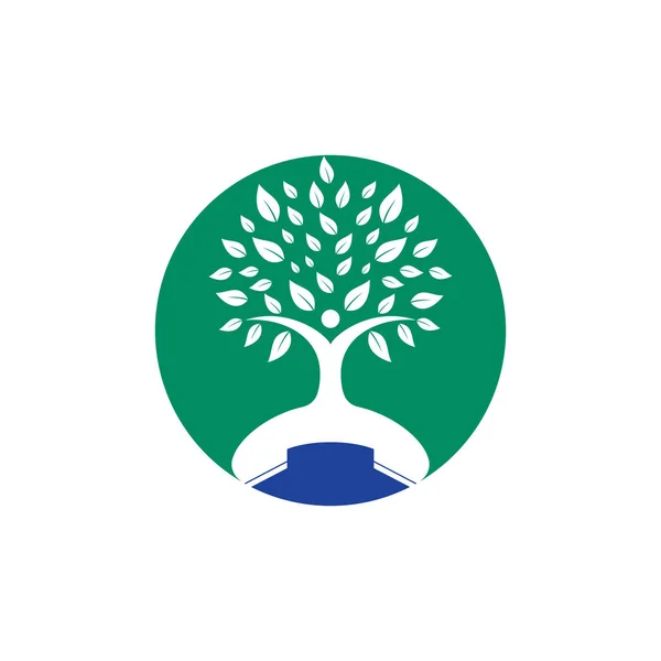 Natura Nazywa Projekt Logo Wektora Szablon Projektowania Ikon Drzew Ludzkich — Wektor stockowy