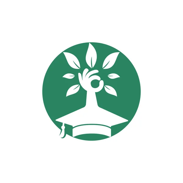 Istruzione Assicurazione Sostegno Logo Concetto Tappo Graduato Logo Dell Icona — Vettoriale Stock