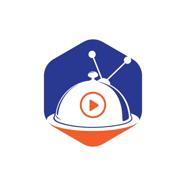 Бистро Еда Векторный Дизайн Логотипа Шаблона Логотип Пищевого Канала — стоковый вектор