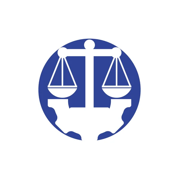 Industrial Law Firm Vector Logo Design Concept Law Firm Gear — Stock Vector