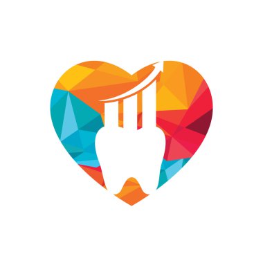 Dişçi istatistik vektör logosu tasarım şablonu. Diş hekimi finans simgesi logosu kavramı.