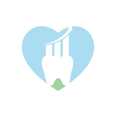 Dişçi istatistik vektör logosu tasarım şablonu. Diş hekimi finans simgesi logosu kavramı.