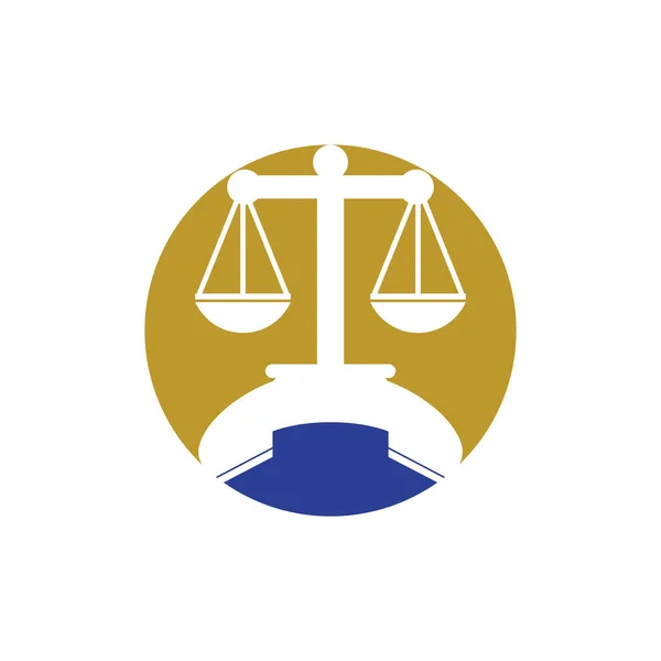 Law Call Vector Logo Design Template Handset Balance Icon Design — Stock Vector