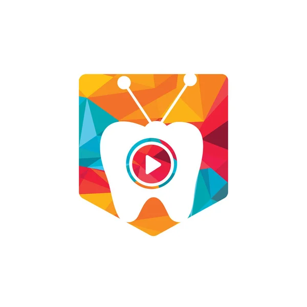 Plantilla Diseño Logotipo Vector Dental Diente Televisión Icono Diseño — Vector de stock