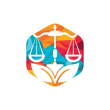 Doğa Hukuk Firması Logosu tasarım şablonu. Yeşil Ölçek logo kavramı.
