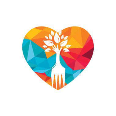 Çatal el ağacı vektör logosu tasarımı. Restoran ve tarım logosu kavramı.