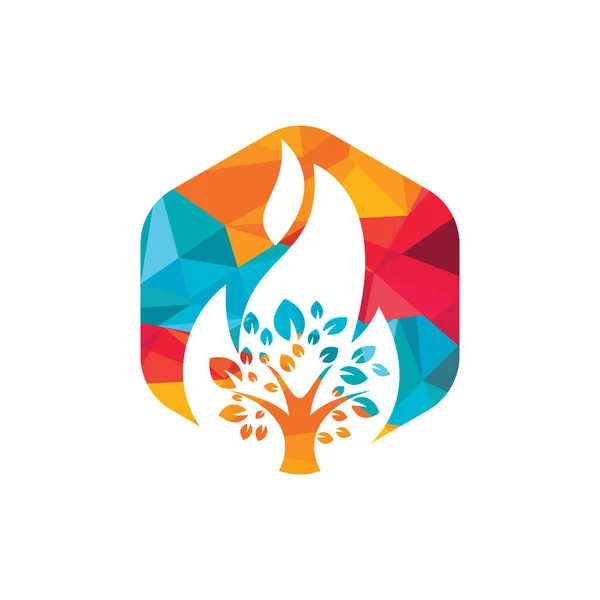 Шаблон Логотипа Вектора Огненного Дерева — стоковый вектор