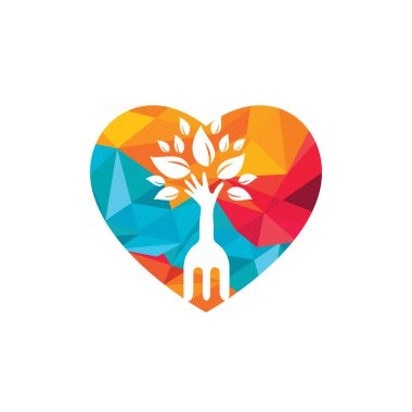 Çatal el ağacı vektör logosu tasarımı. Restoran ve tarım logosu kavramı.