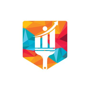 İstatistikler vektör logo tasarım şablonunu boyar. Finans ve muhasebe logosu tasarımı kavramı.