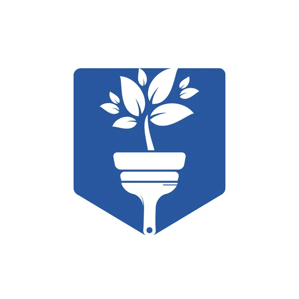 Цвет Векторного Логотипа Растения Концепция Векторного Логотипа — стоковый вектор