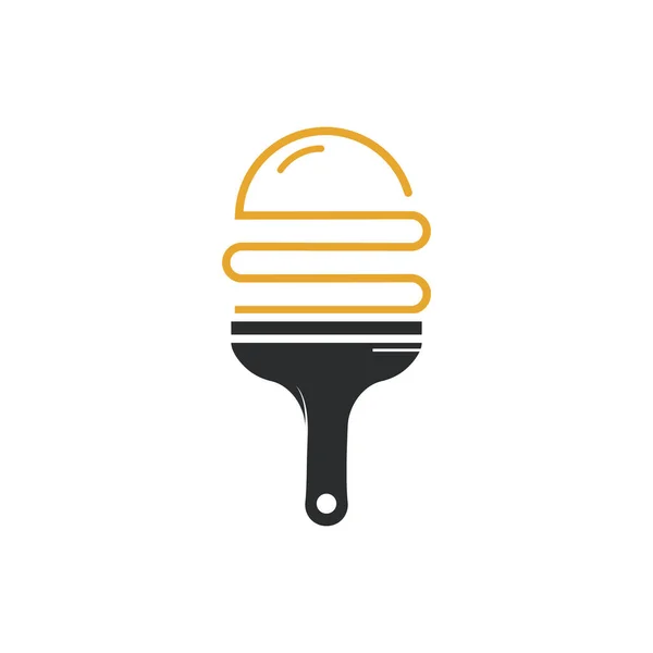 Paint Brush Burger Vector Logo Design Artistic Cafe Restaurant Logo — Stock Vector