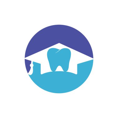 Diş incelemesi vektör logosu tasarımı. Diş Üniversitesi logo tasarım şablonu.