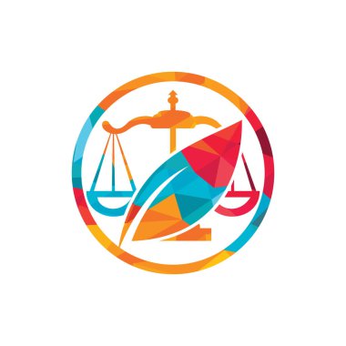 Doğa Hukuk Firması Logosu tasarım şablonu. Yeşil Ölçek logo kavramı.