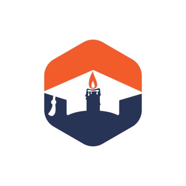 Eğitim ve kurumsal logo tasarımı konsepti. Mum simgesi dizaynlı mezuniyet başlığı.