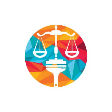 Boyama yasası vektör logosu konsepti. Fırça simgesi vektör tasarımı ile ölçeklendir.
