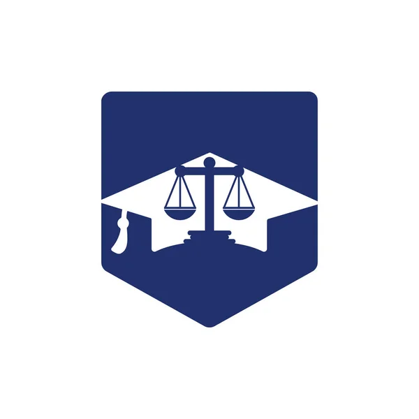 Skala Prawa Ikoną Czapki Podziałki Projekt Logo Koncepcja Logo Wektora — Wektor stockowy