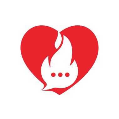 Ateşli konuşma vektör logosu tasarımı. Ateş Sohbeti simgesi logo tasarımı kavramı.