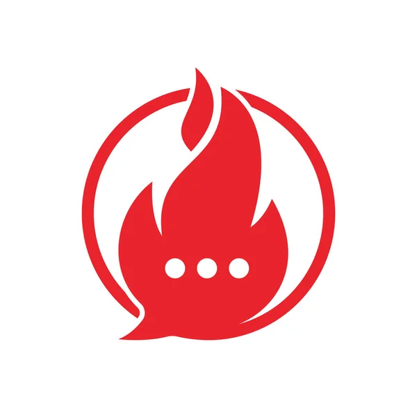 Diseño Logotipo Vector Conversación Caliente Fuego Icono Chat Logo Design — Archivo Imágenes Vectoriales