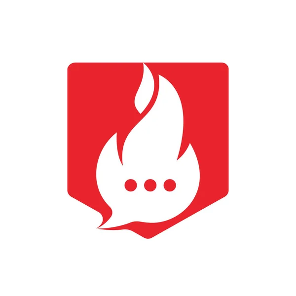 Diseño Logotipo Vector Conversación Caliente Fuego Icono Chat Logo Design — Archivo Imágenes Vectoriales