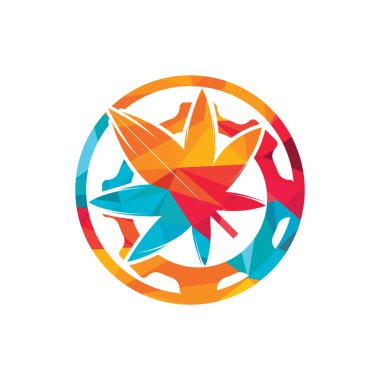 Vites ve kenevir vektör logosu tasarımı. Cannabidiol endüstrisi logo konsepti.