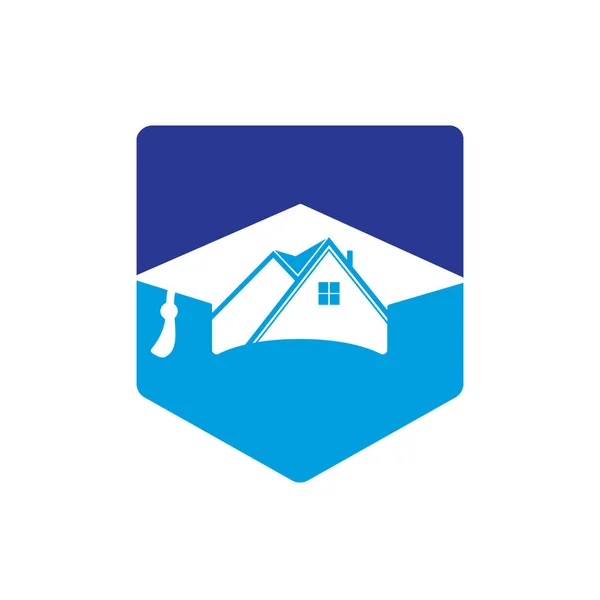 House School Education Logo Design Graduation Hat House Icon Design — Stock Vector