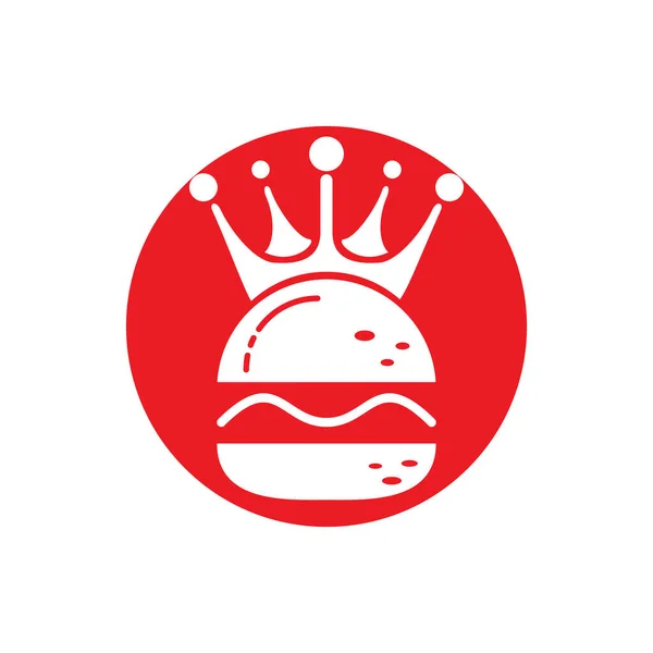 Burger King Logo Vectoriel Design Burger Avec Icône Couronne Logo — Image vectorielle