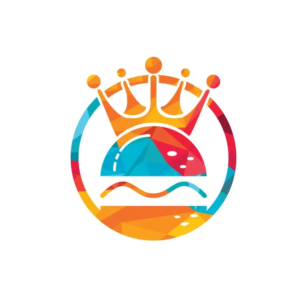 Burger King Logo Vectoriel Design Burger Avec Icône Couronne Logo — Image vectorielle