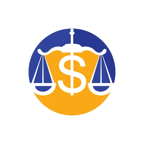 Дизайн Векторного Логотипа Денежного Масштаба Концепция Финансирования Баланса Доллара — стоковый вектор